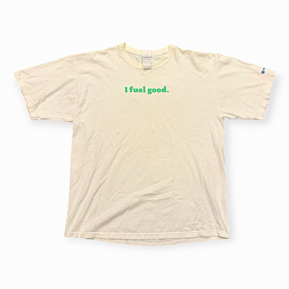 Vintage E85 Gasoline General Motors White Promo Tee Shirt I Fuel Good Size XL
